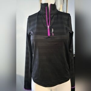 RLX Ralph Lauren Women’s Black Half Zip Long Sleeve Athletic Top Size S